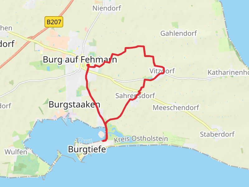 Burg auf Fehmarn to Sahrensdorf Loop via Glambaek and Burger See