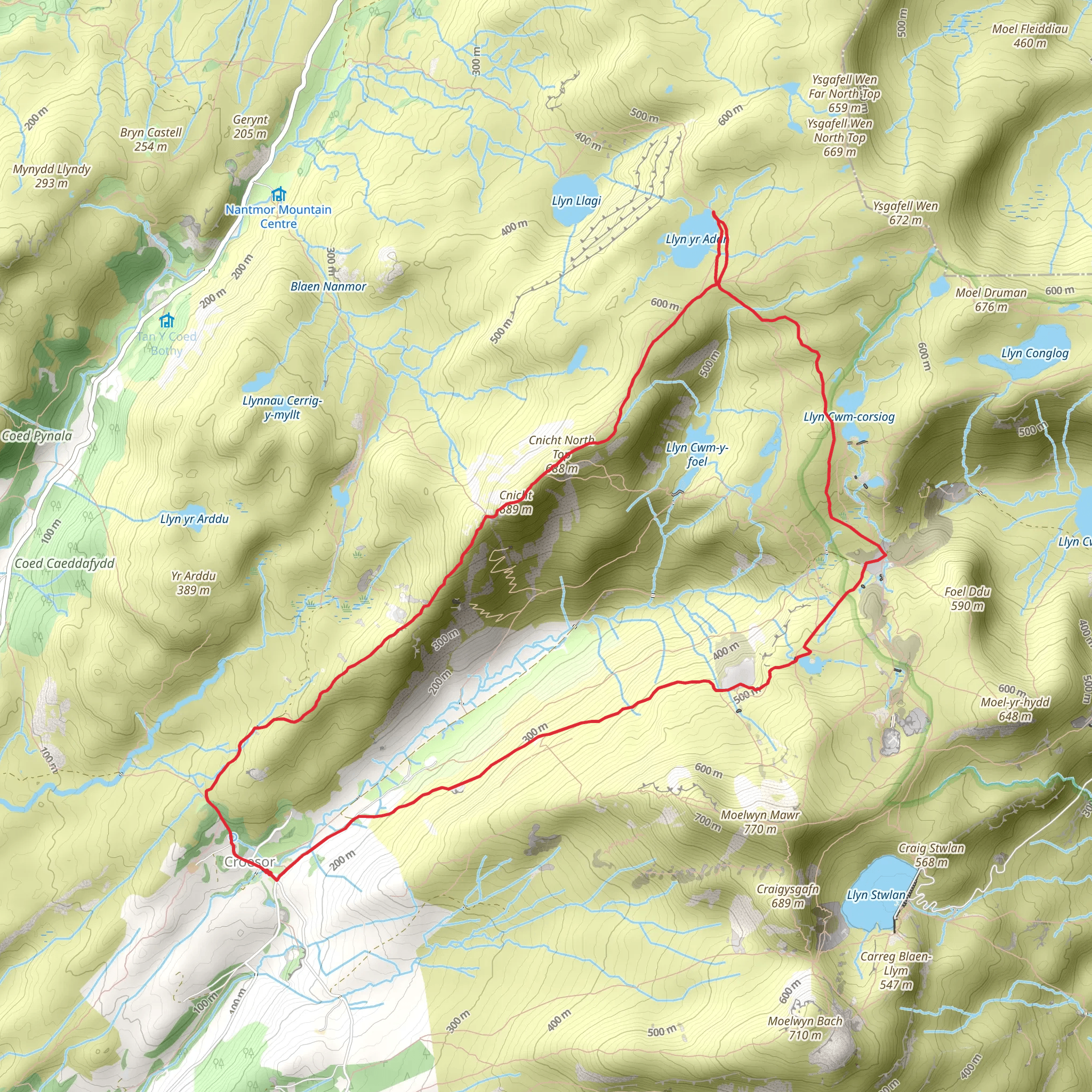 Cnicht and Cwm Croesor (26) mobile static map