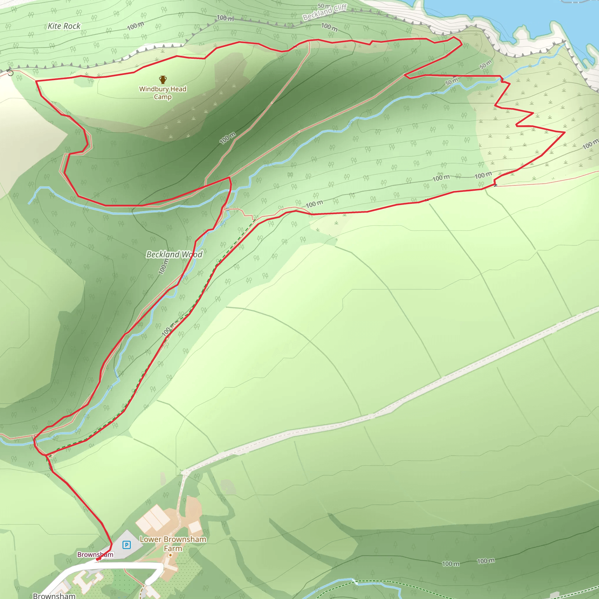 Beckland Woods Bluebell Walk mobile static map