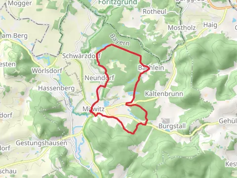 Muehlteich and Reginasee via Baechleiner Weg and Mitwitzer Runde