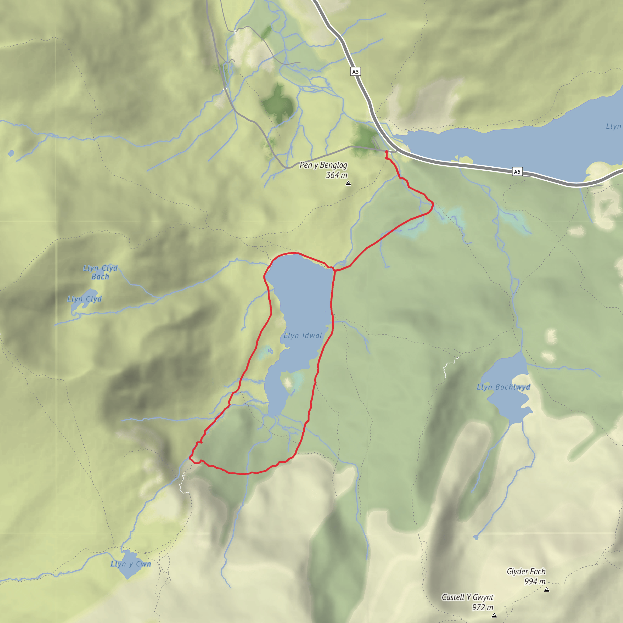 Cwm Idwal - Ogwen mobile static map