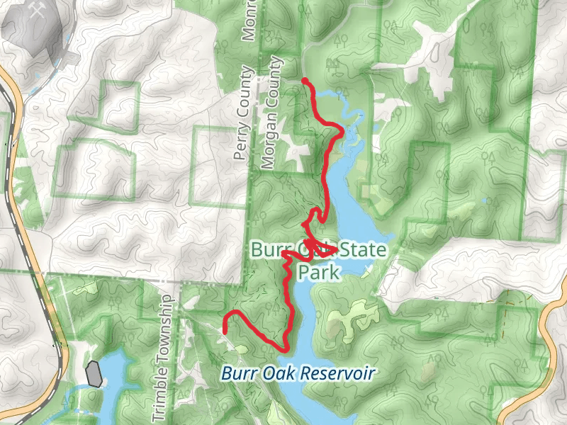 Burr Oak Backpack Trail - Sunday Creek Road
