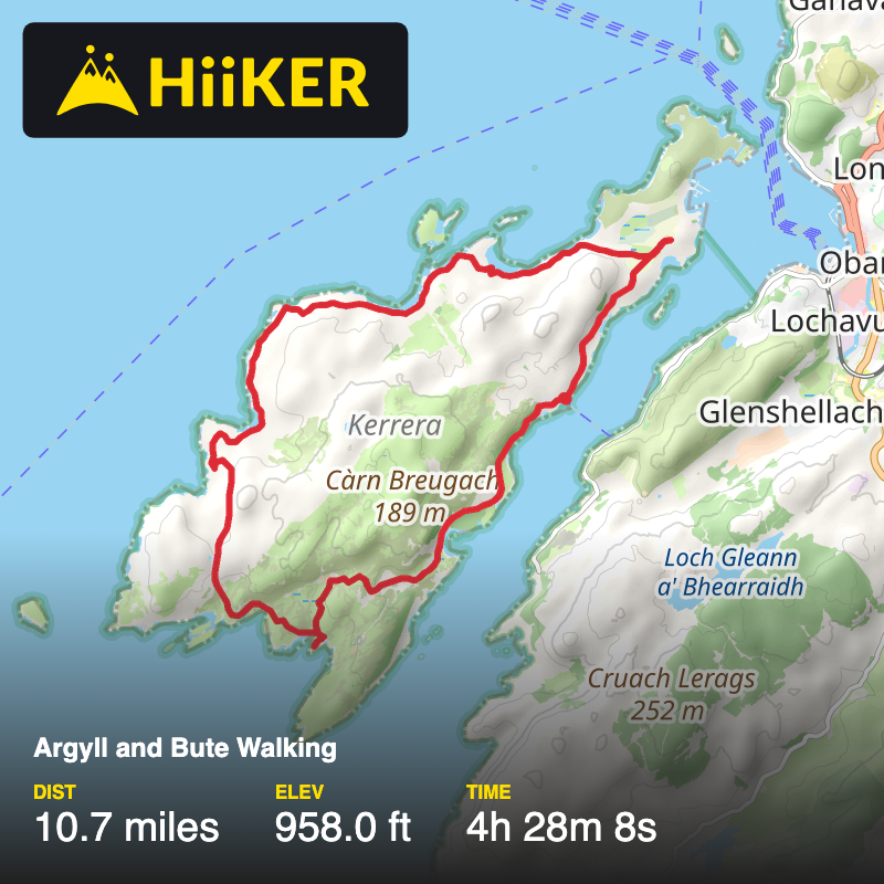 A map preview of the recording Argyll and Bute Walking.
