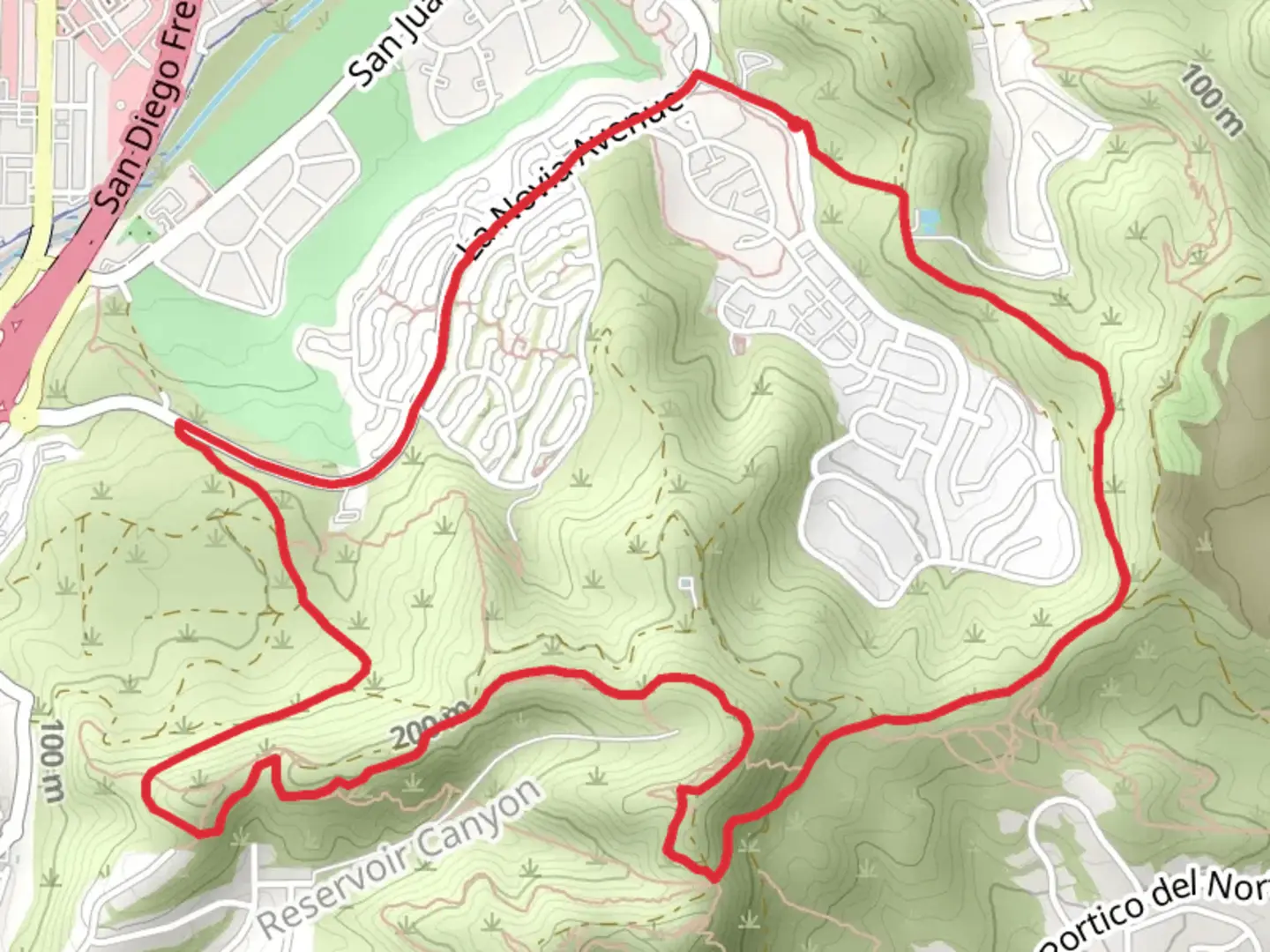 An image depicting the trail Entrada - Las Ramblas - Patriot Loop Trail and its surrounding area.