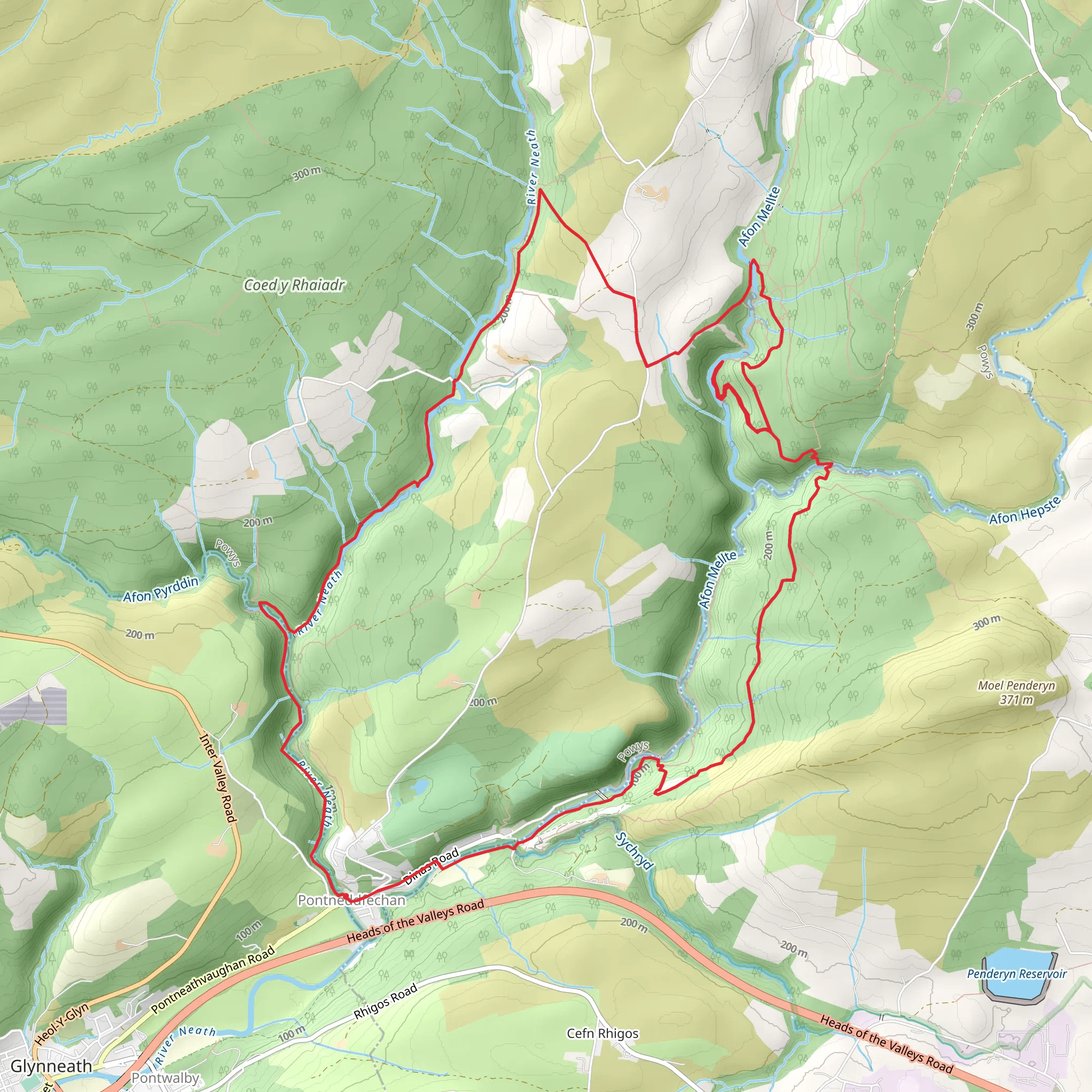 Brecon Waterfall Walk (27) mobile static map