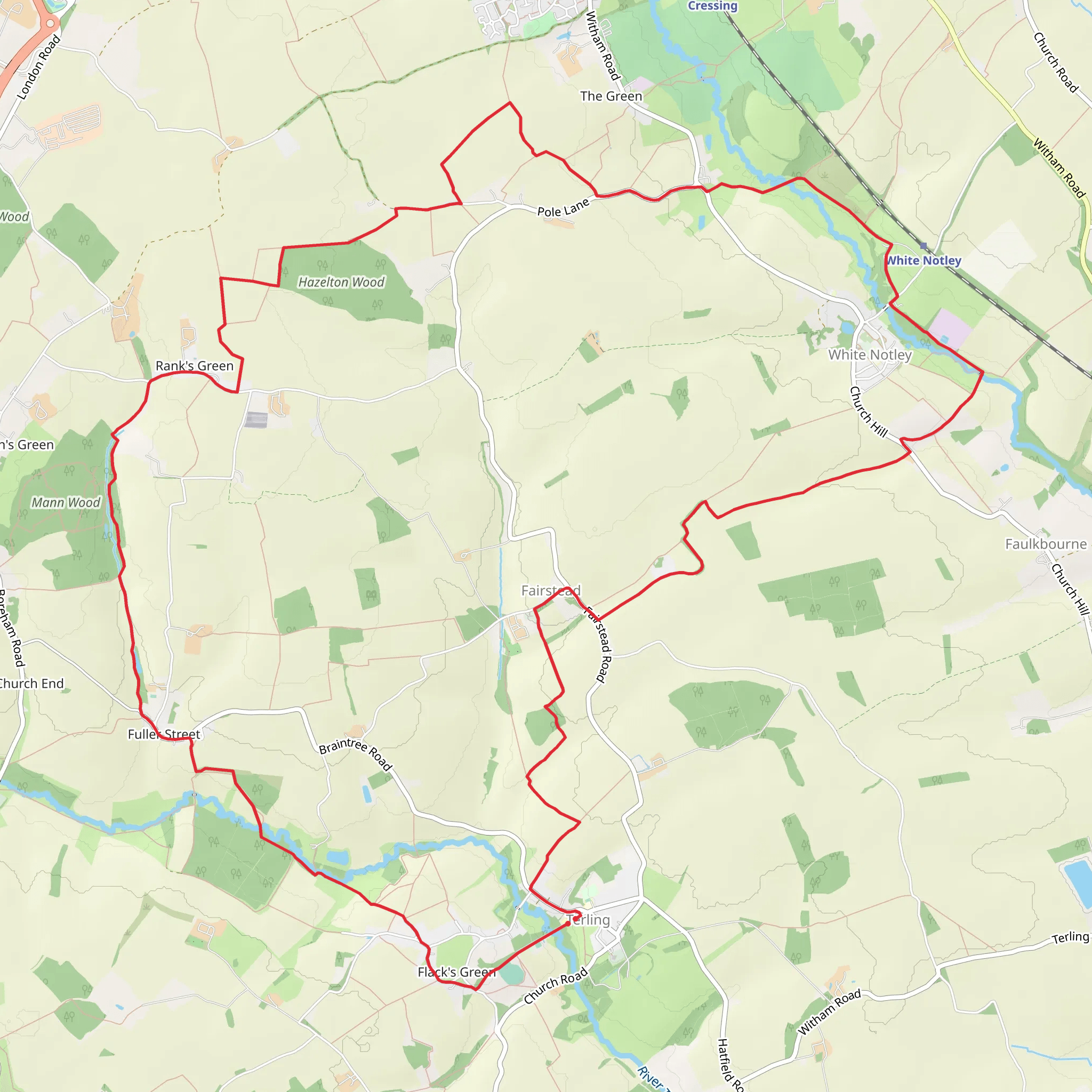 Mann Wood, Hazelton Wood and Stockley Wood Loop mobile static map