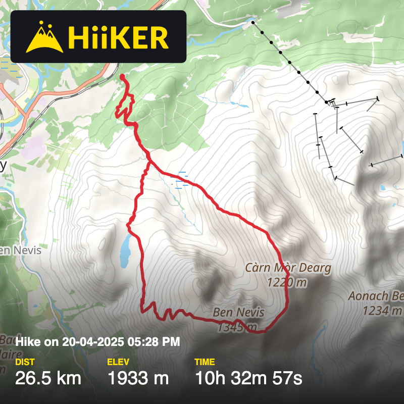 A map preview of the recording Hike on 20-04-2025 05:28 PM.