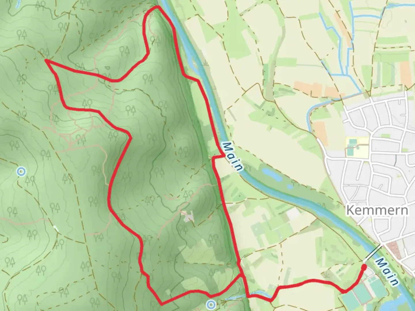 An image depicting the trail Kemmern Helenkapelle and its surrounding area.