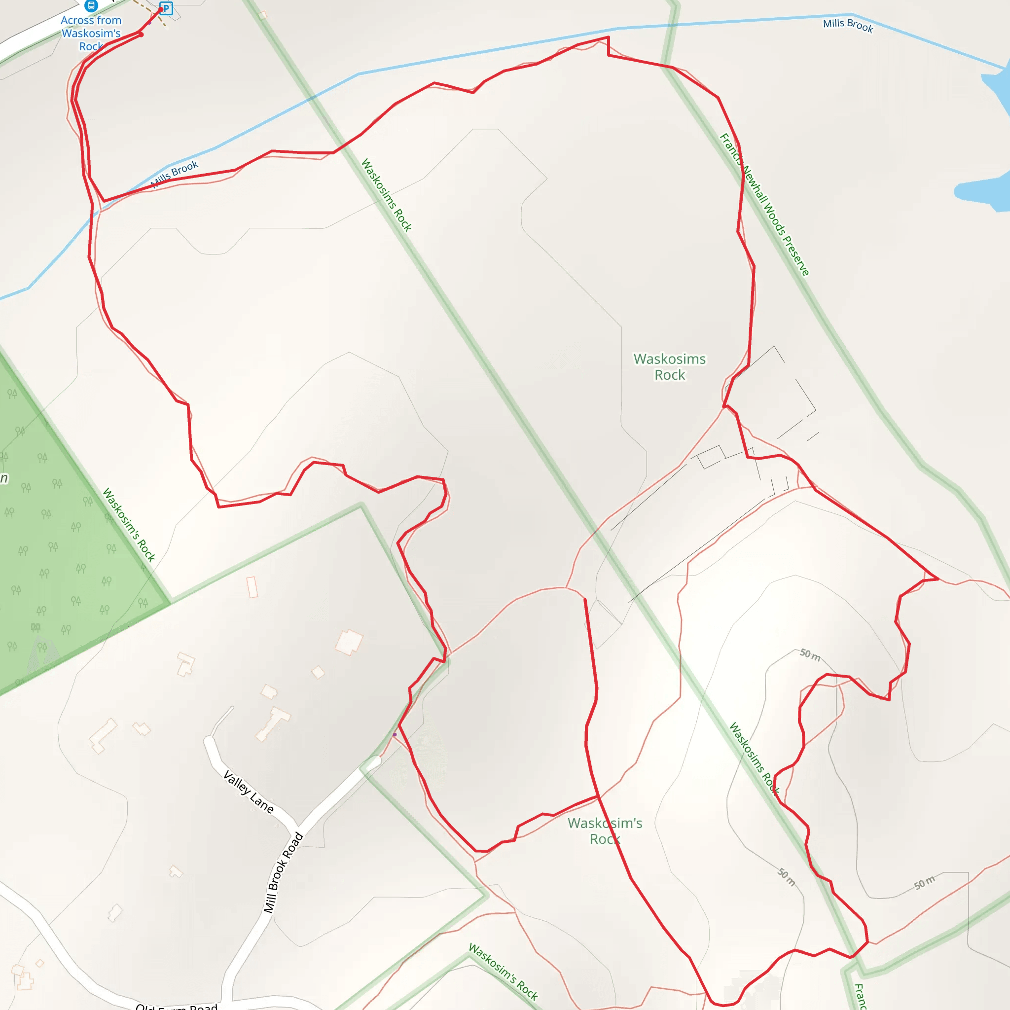 Mill Brook Loop Walk mobile static map