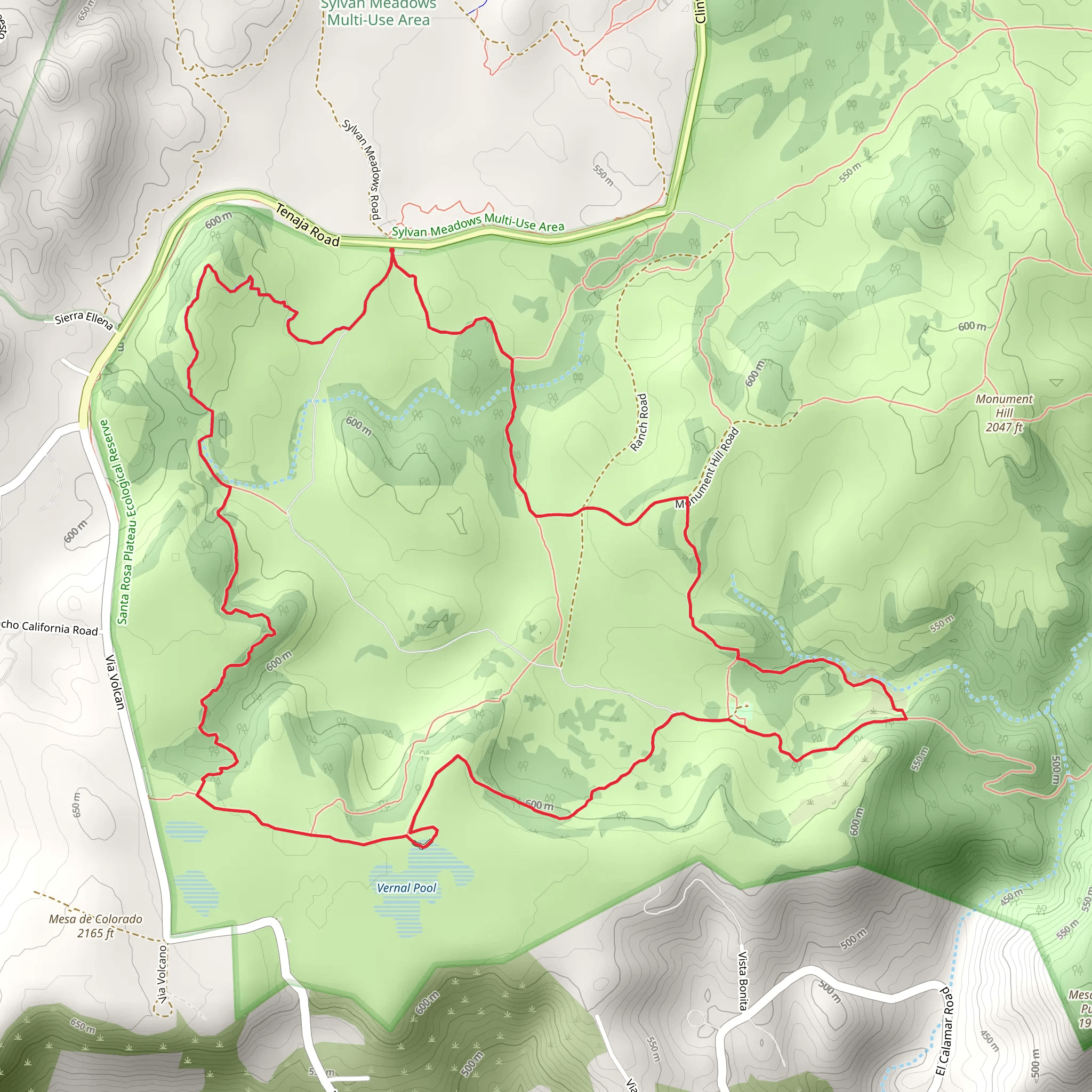 Los Santos, Vernal Pool and Transpreserve Loop Trail mobile static map