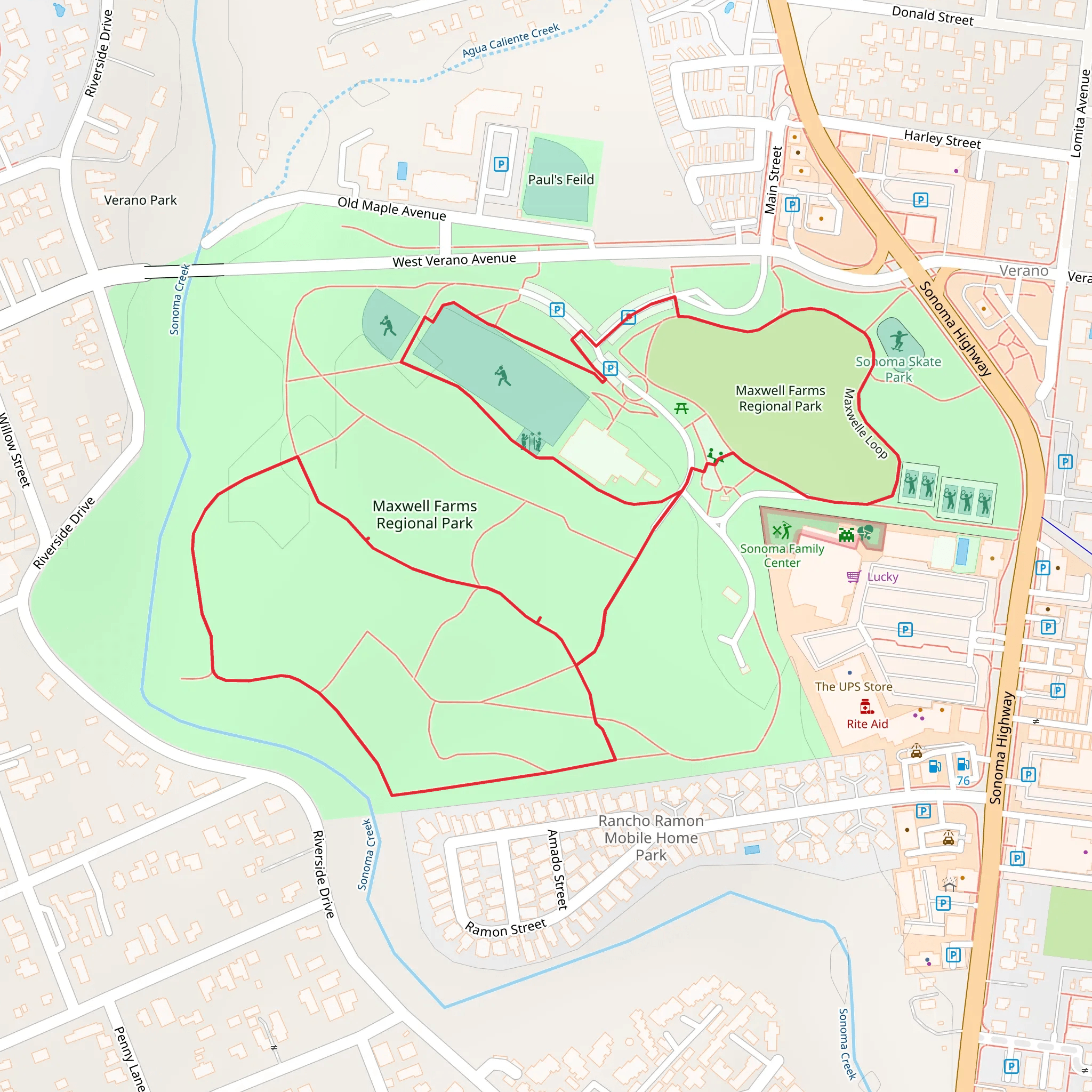Maxwell Farms Regional Park Loop mobile static map