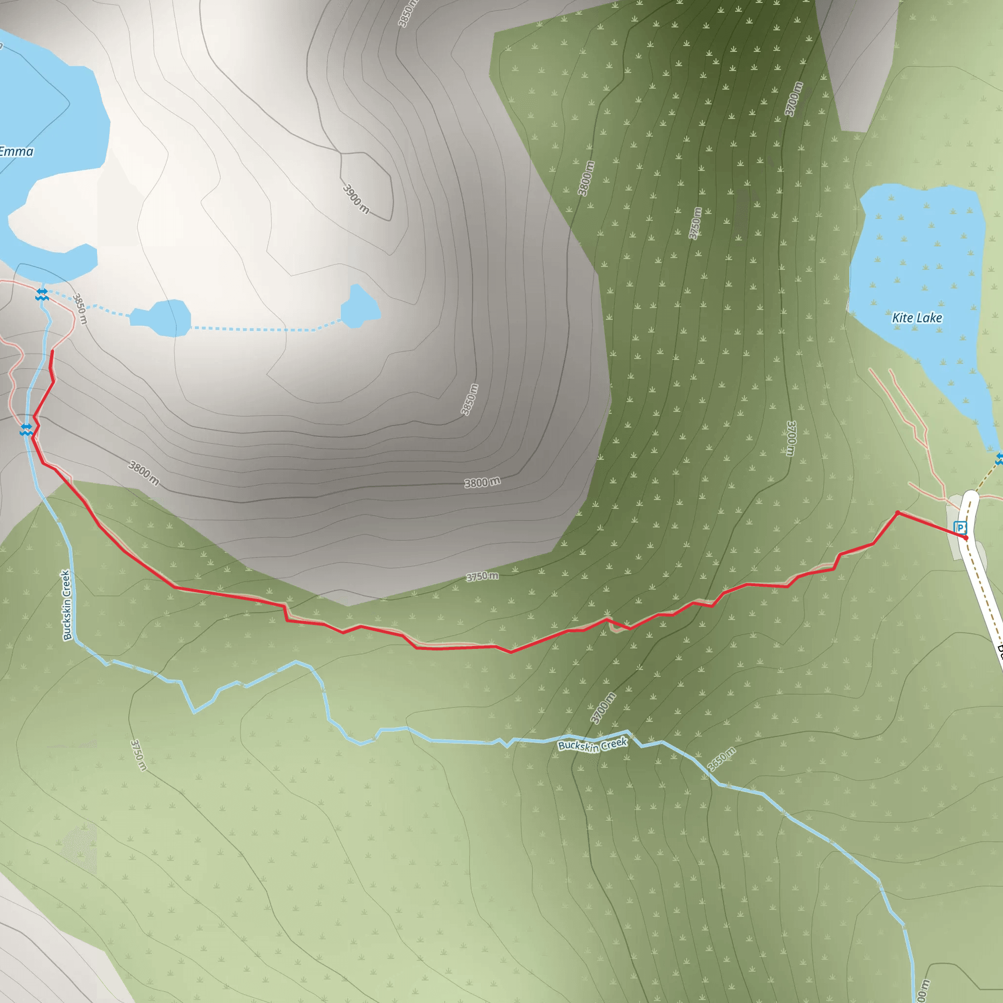 Kite Lake to Emma Lake mobile static map