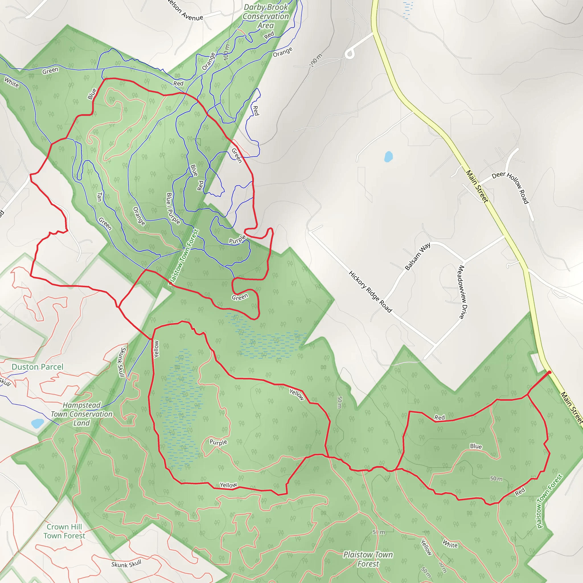Kelly Brook Loop via Dark Blue Trail mobile static map