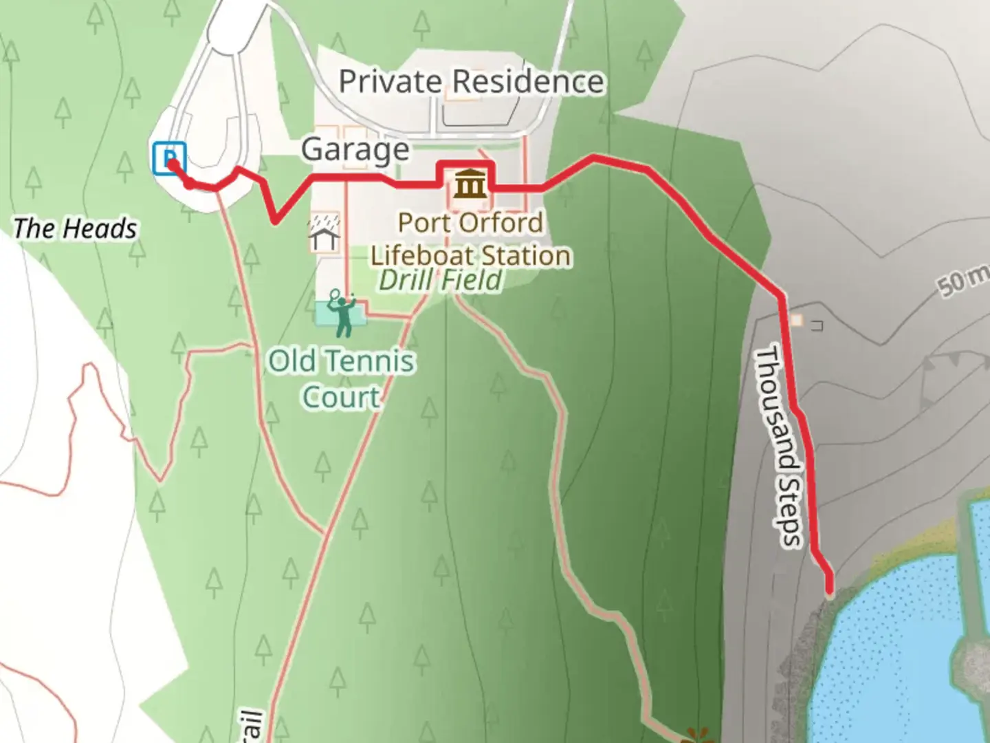 An image depicting the trail Thousand Steps and its surrounding area.