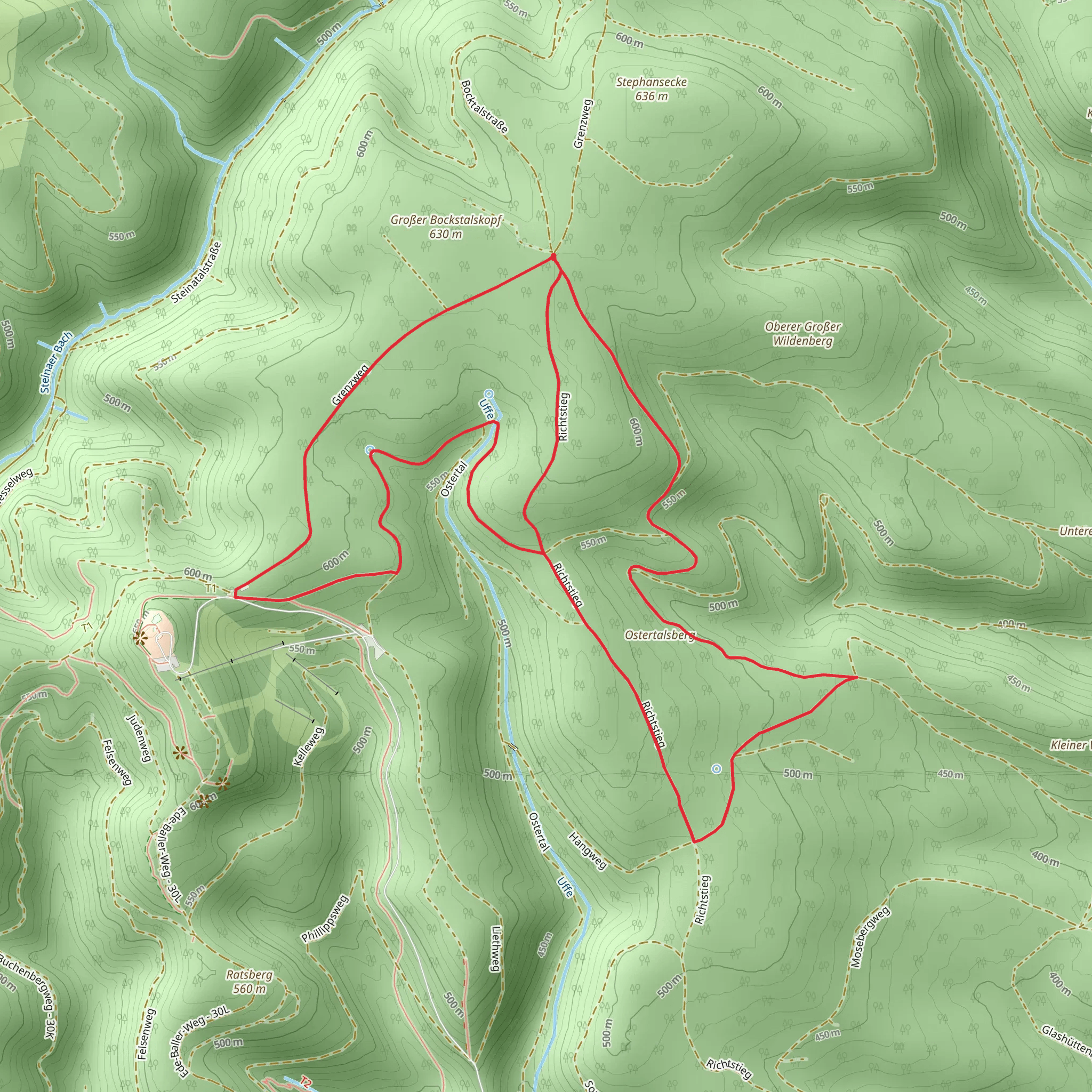 Harzklub Weg and Suedharzloipe mobile static map