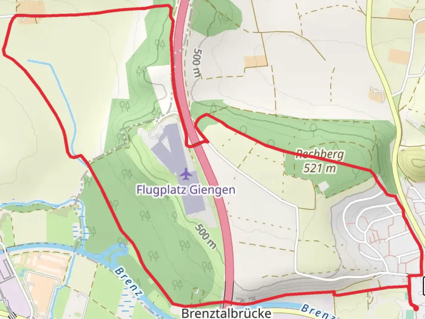 An image depicting the trail Rechberg Loop and its surrounding area.