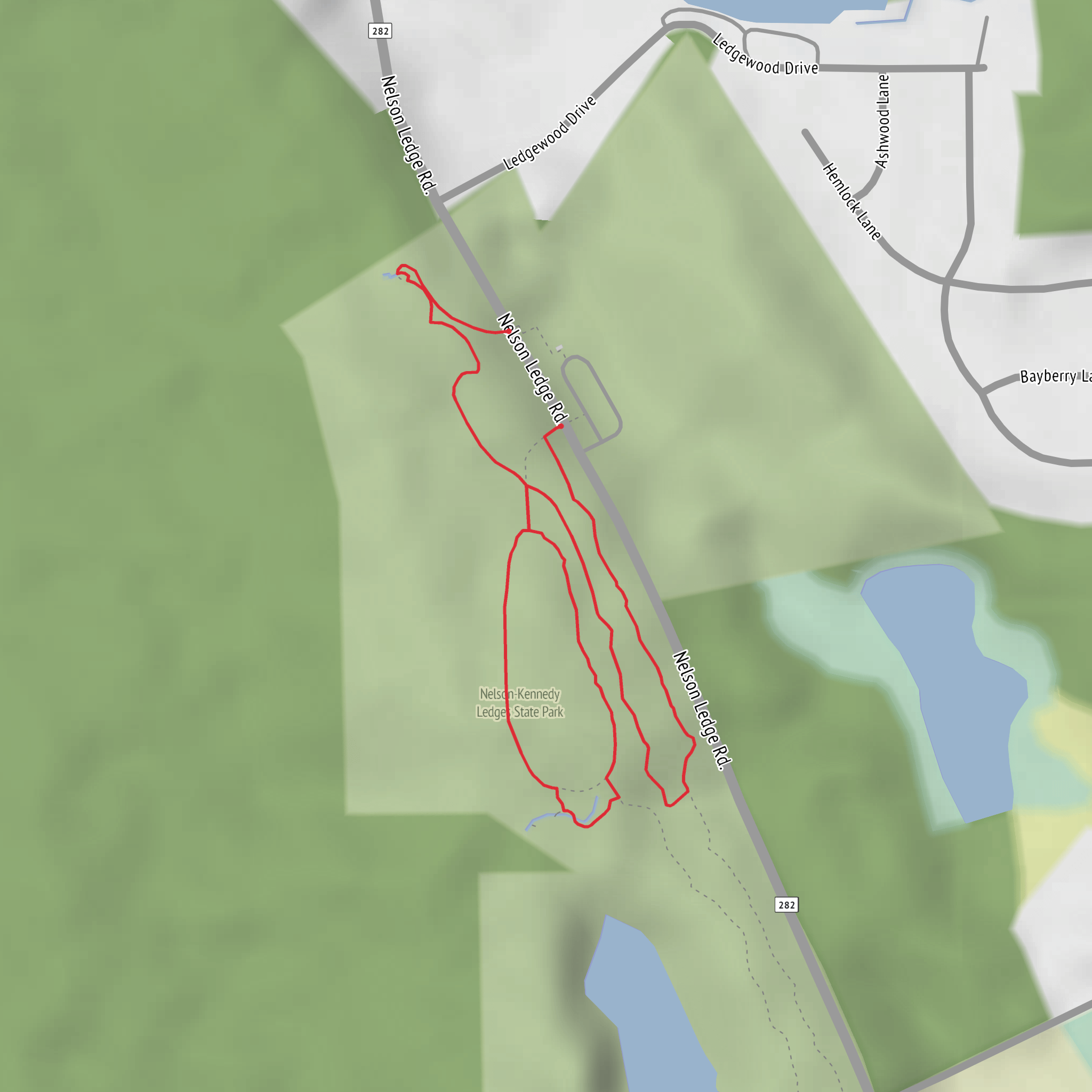 Cascade and Minnehaha Falls via Yellow Trail and White Trail mobile static map
