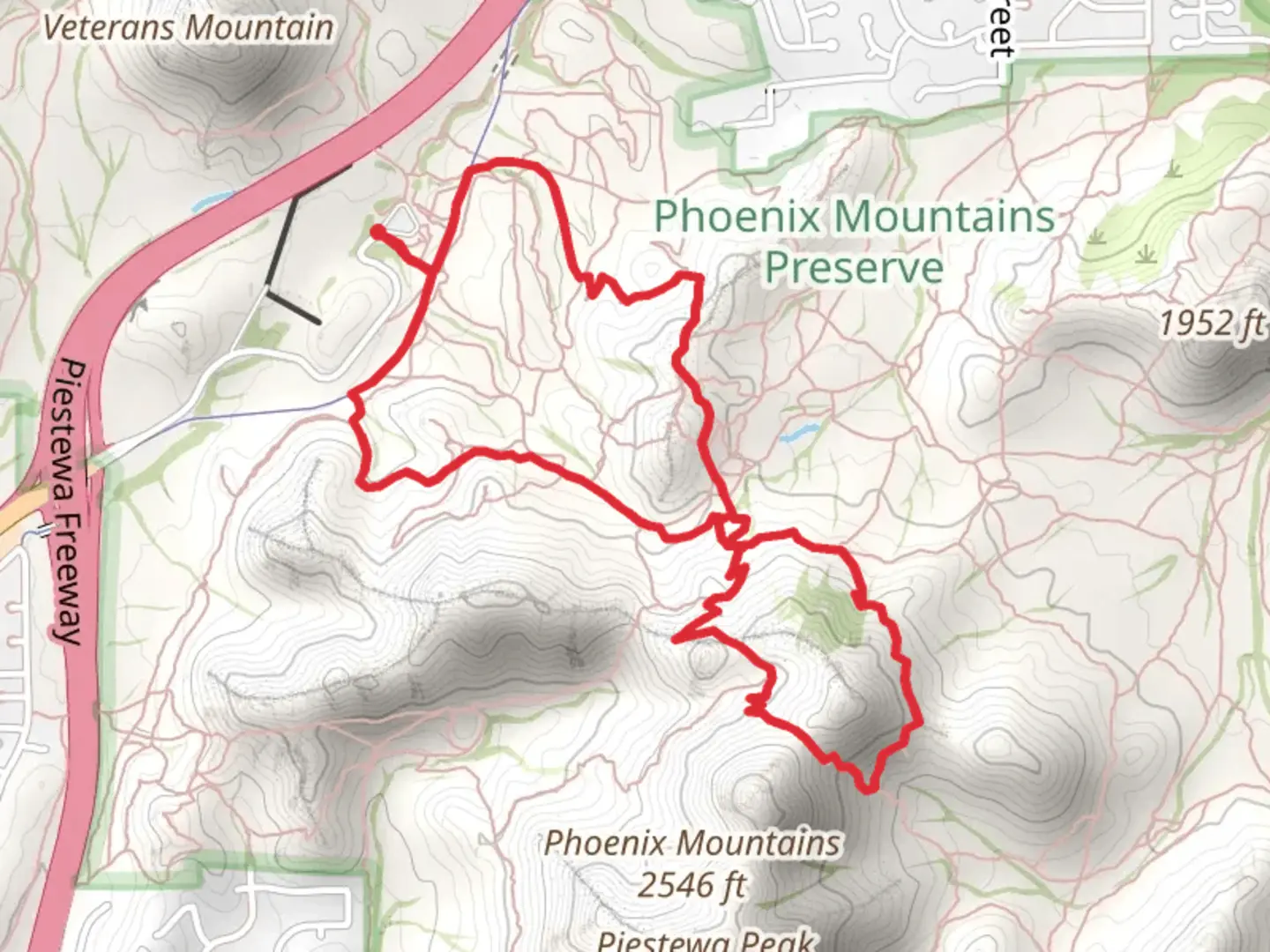 An image depicting the trail Dreamy Draw Recreation Area Loop and its surrounding area.