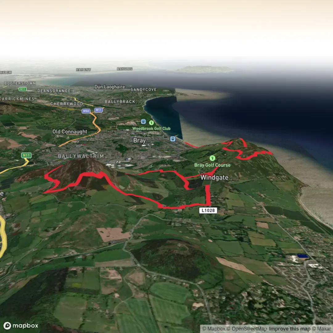An image depicting the trail Eco Trail Wicklow 19k and its surrounding area.