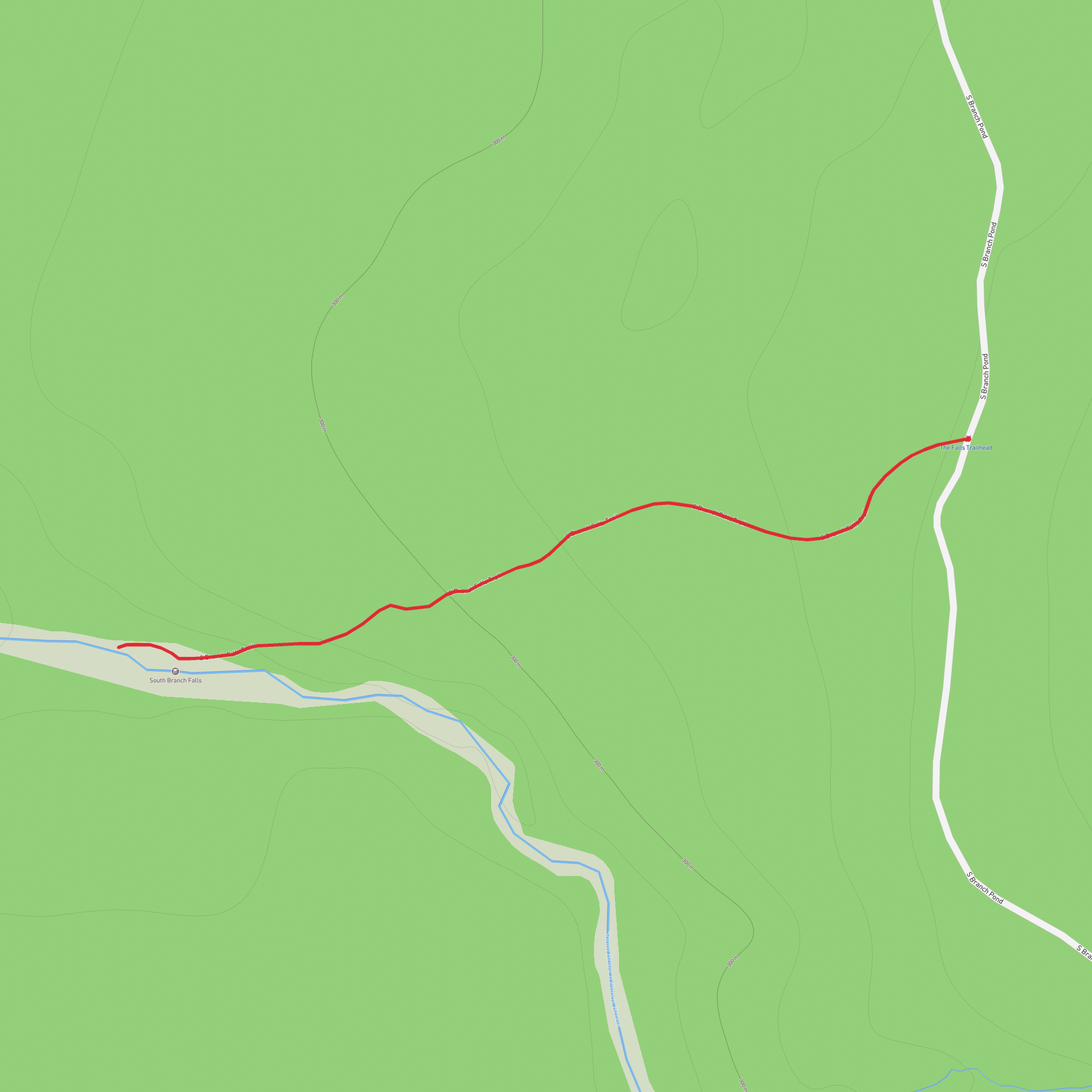 South Branch Falls Trail mobile static map