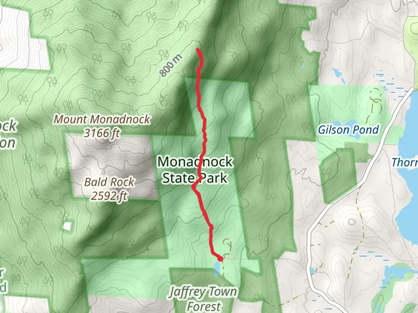 An image depicting the trail White Dot and Cascade Link and its surrounding area.