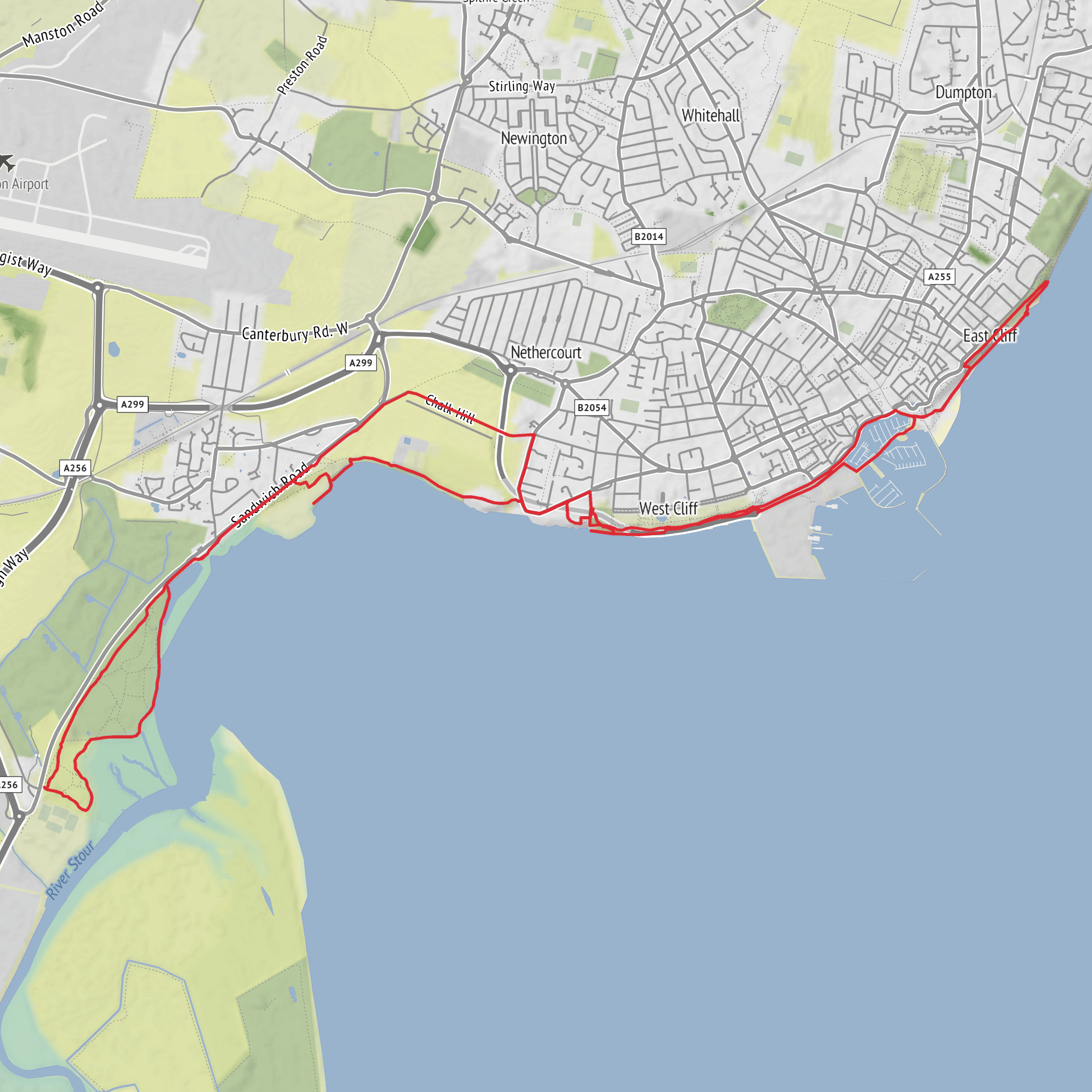 Ramsgate to Pegwell mobile static map