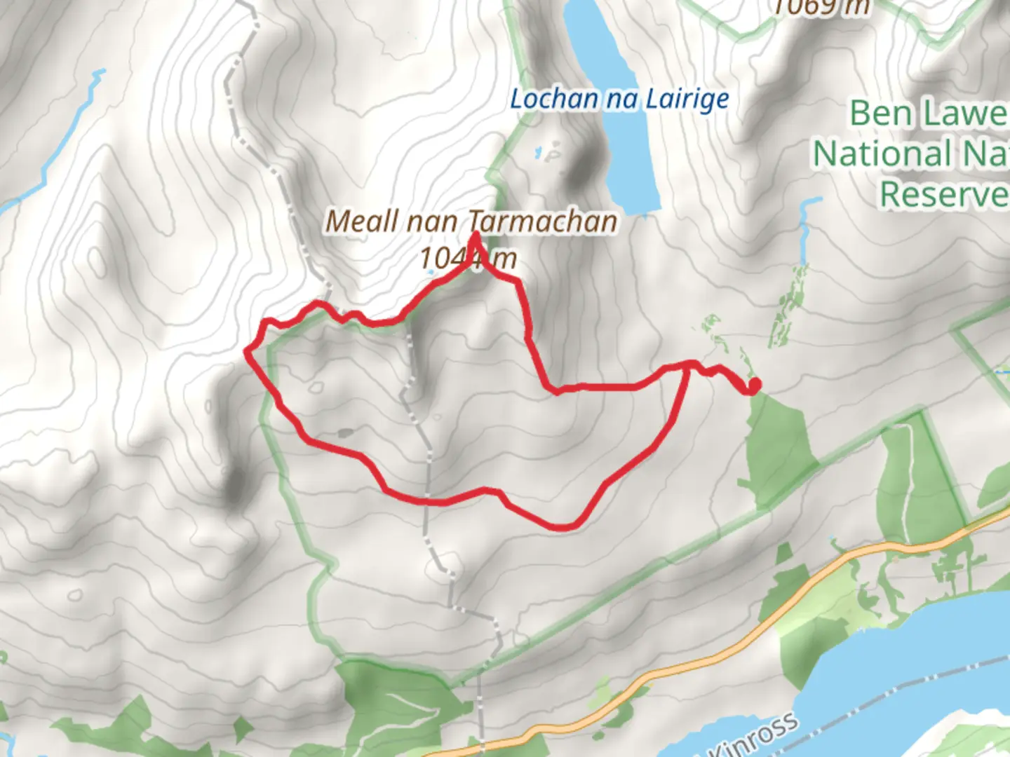 An image depicting the trail Meall nan Tarmachan + Meall Garbh, Beinn nan Eachan , Creag na Callich and its surrounding area.