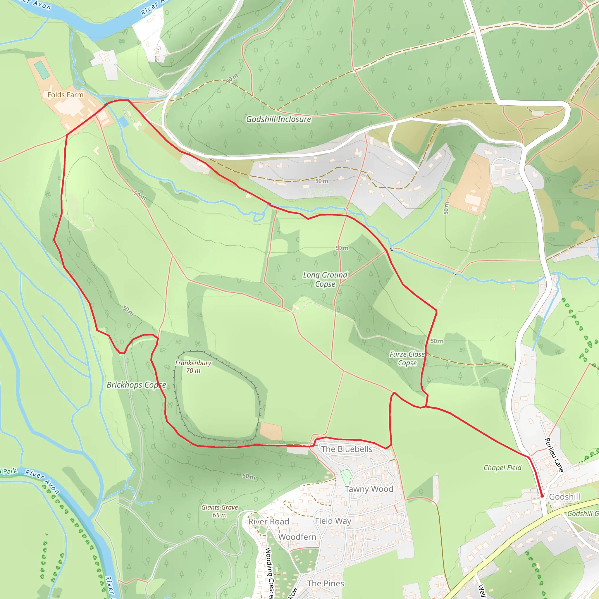 Frankenbury Hill Fort mobile static map