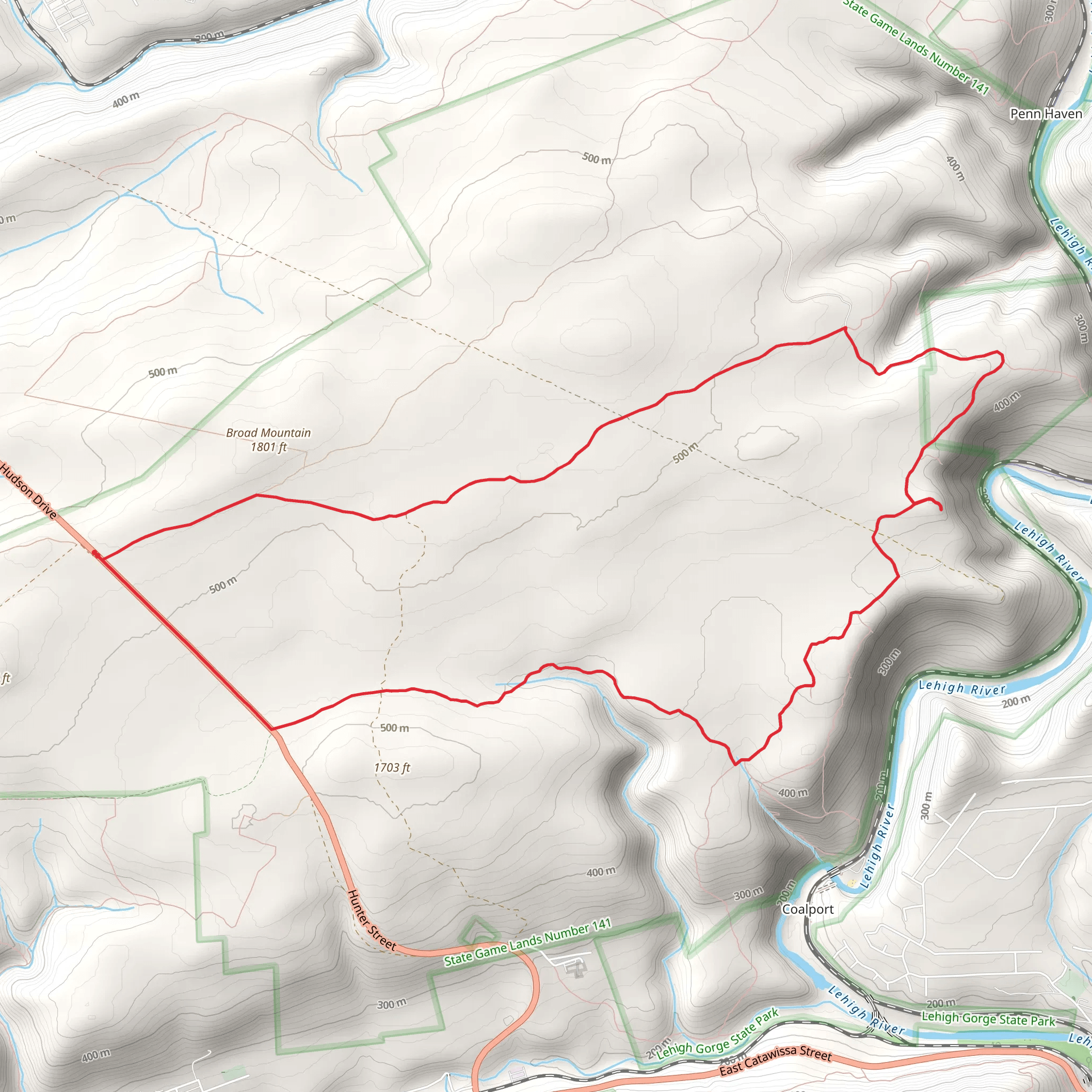 Broad Mountain Loop mobile static map