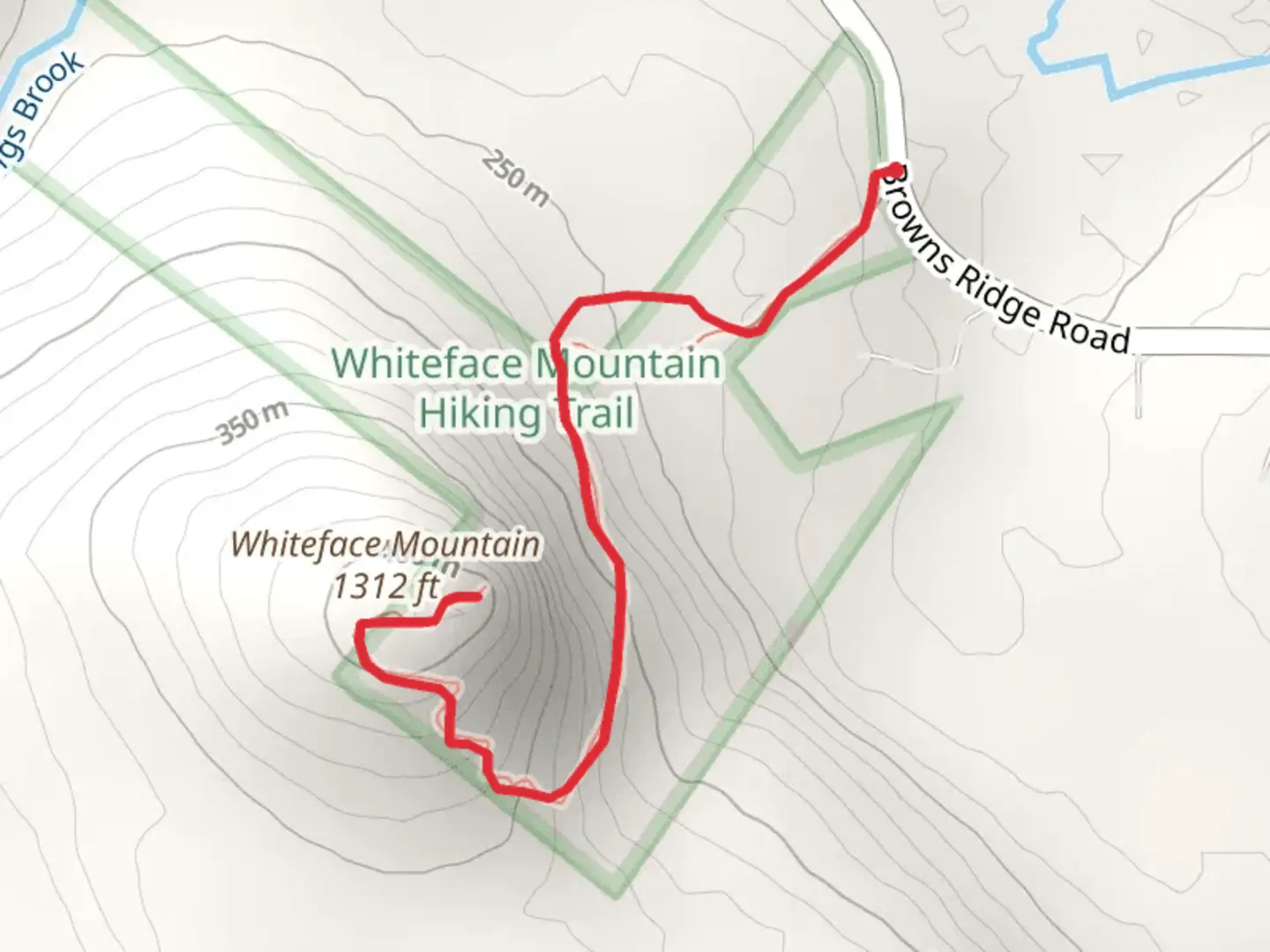 An image depicting the trail Whiteface Mountain Out and Back and its surrounding area.