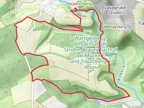 Lavabombe, Durchbruchstal der alf and Herrenbusch Loop