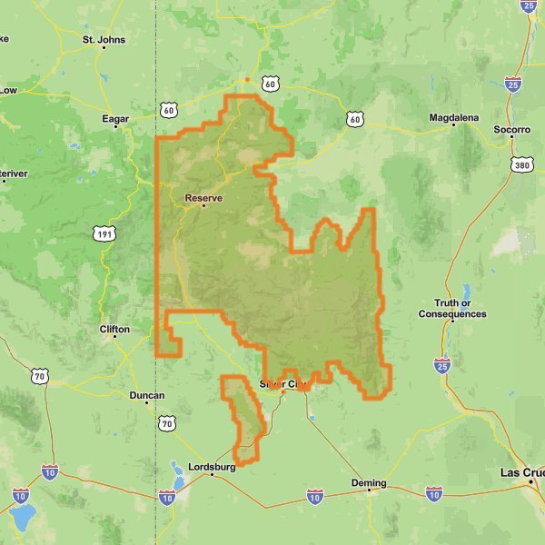 Gila National Forest mobile static map