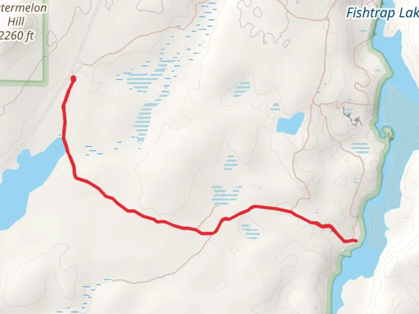An image depicting the trail Fishtrap Lake South Trail and its surrounding area.