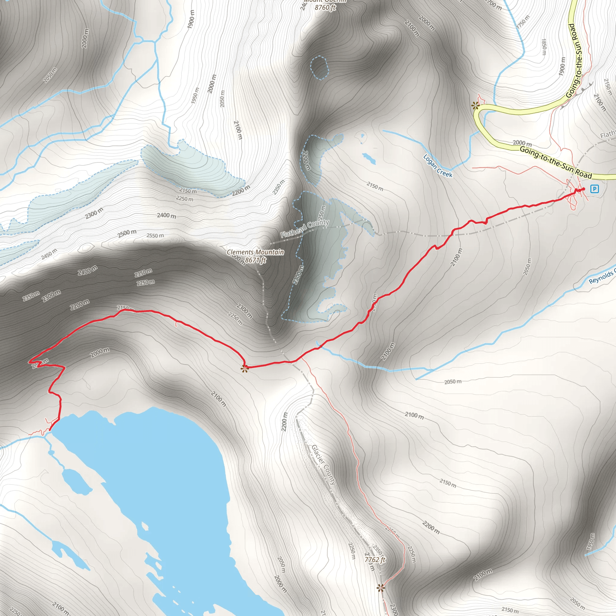 Hidden Lake Trail mobile static map