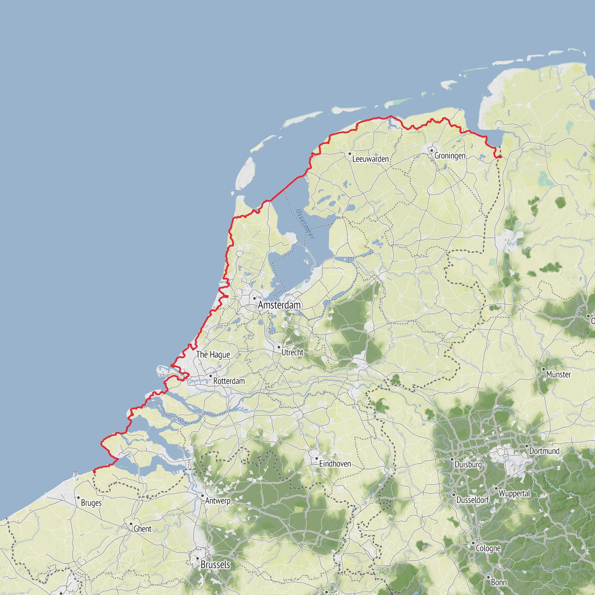 E9 Netherlands mobile static map
