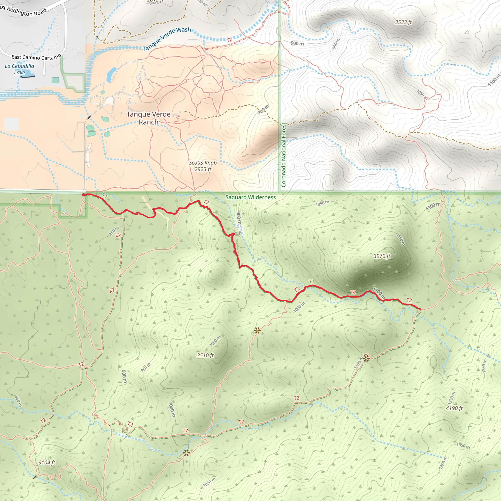 Douglas Spring Out and Back mobile static map
