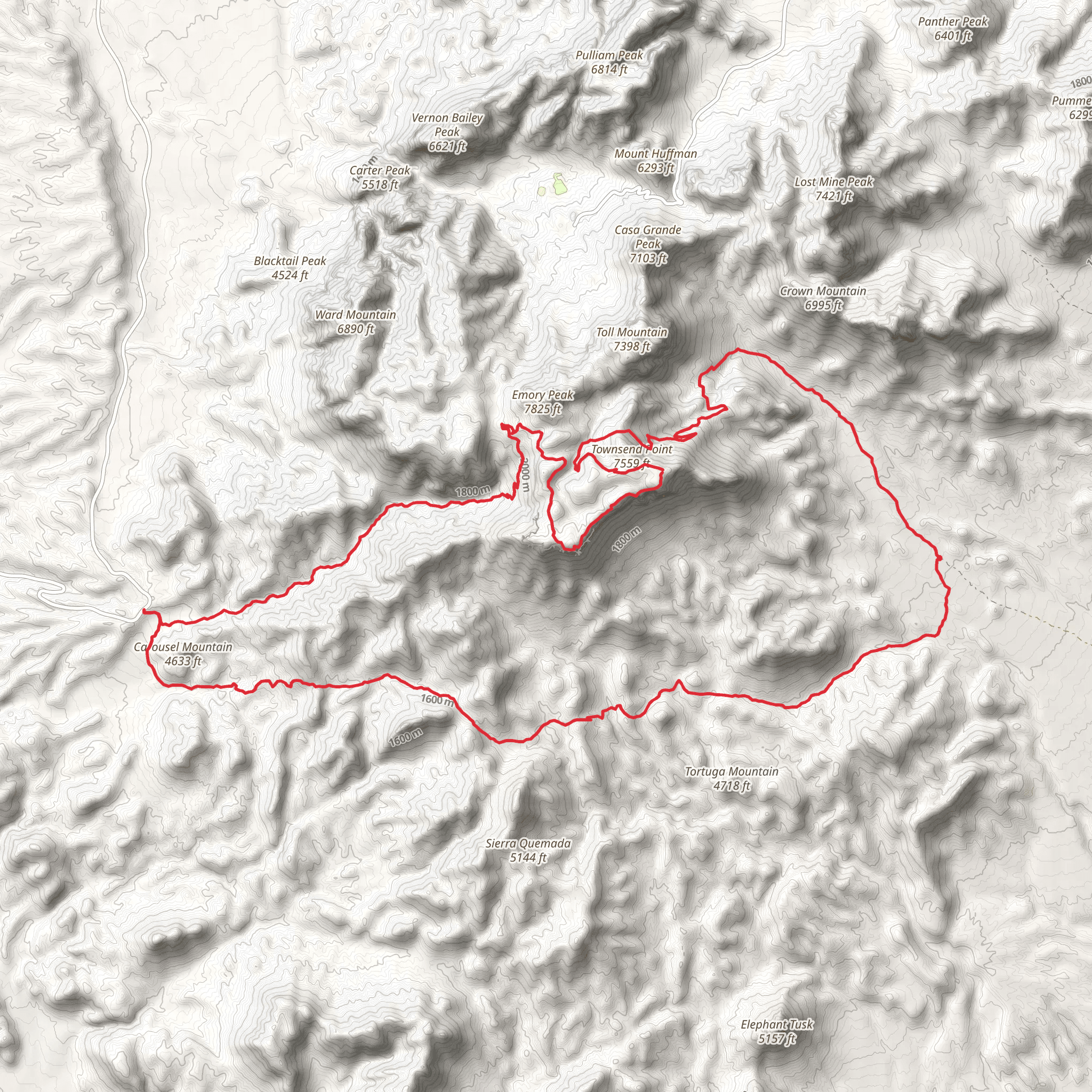 Big Bend National Park Loop mobile static map