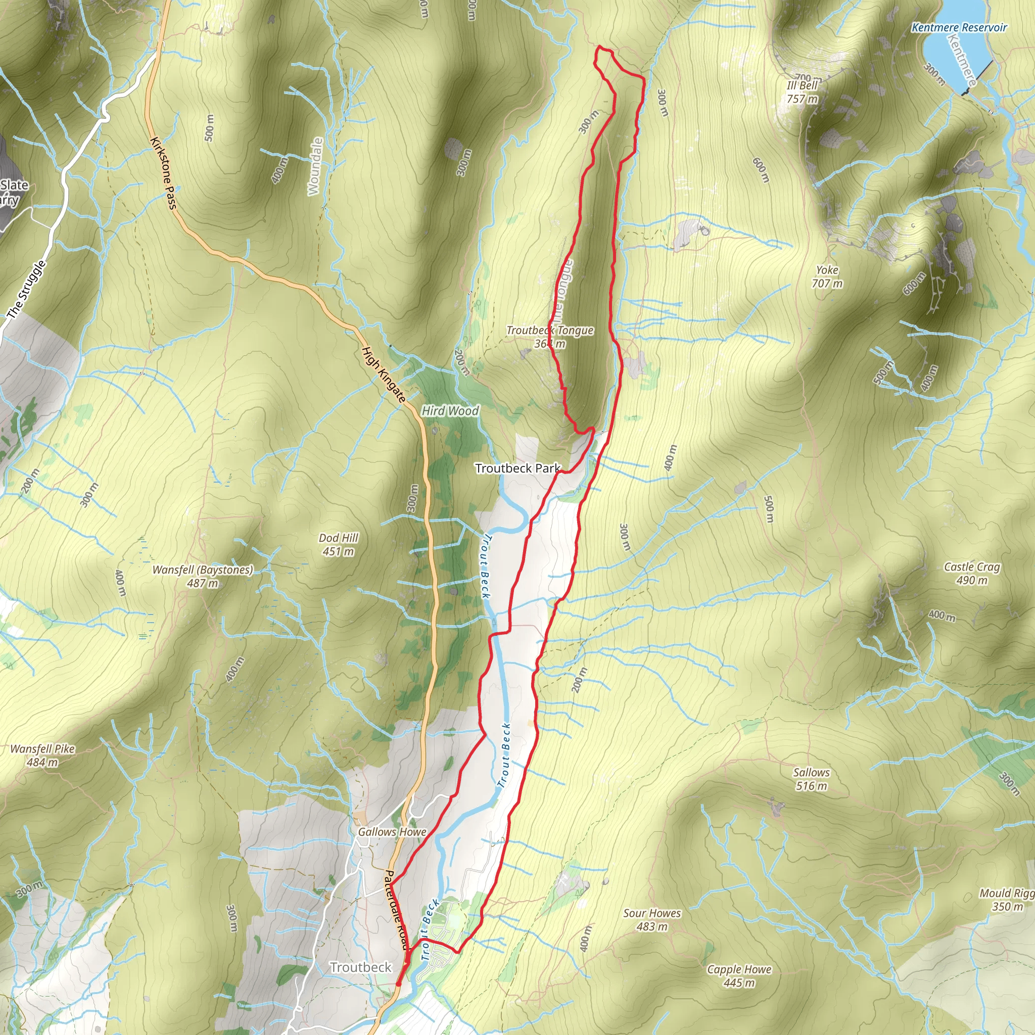 Troutbeck Tongue Loop mobile static map