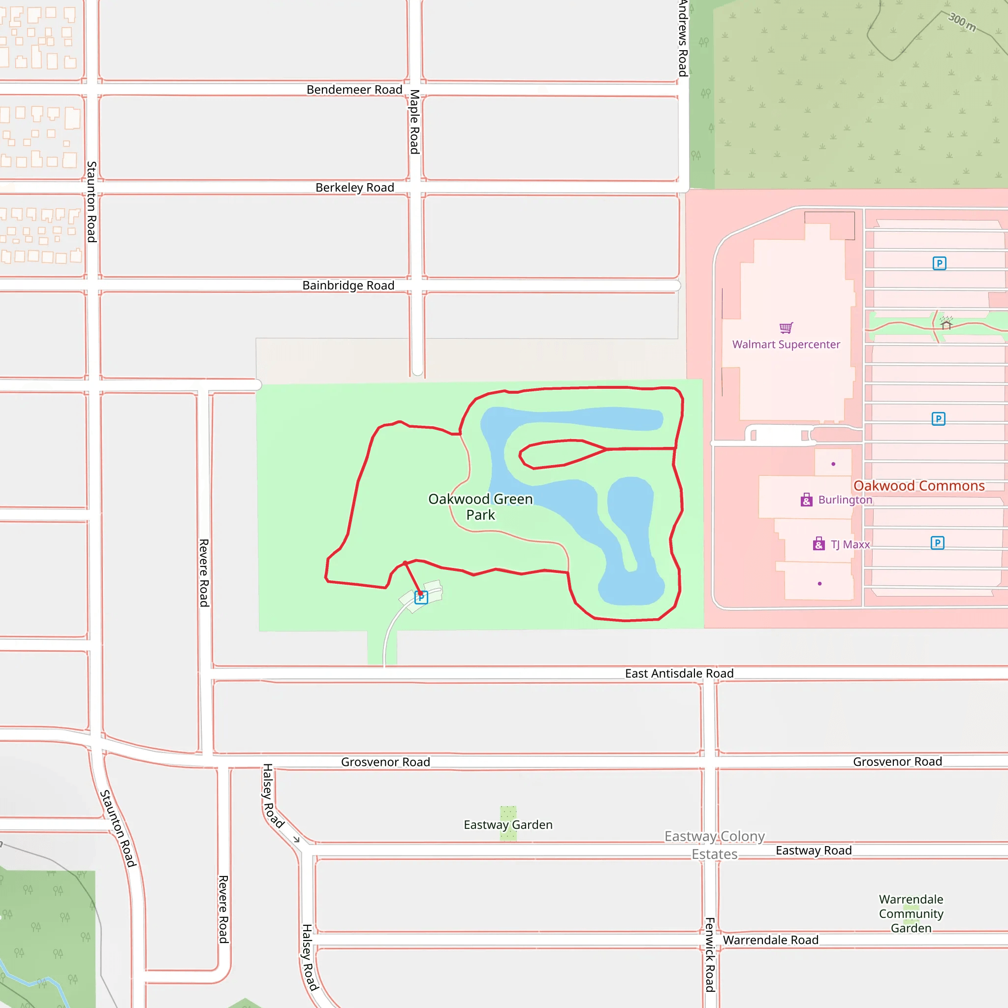 Oakwood Green Park Loop mobile static map