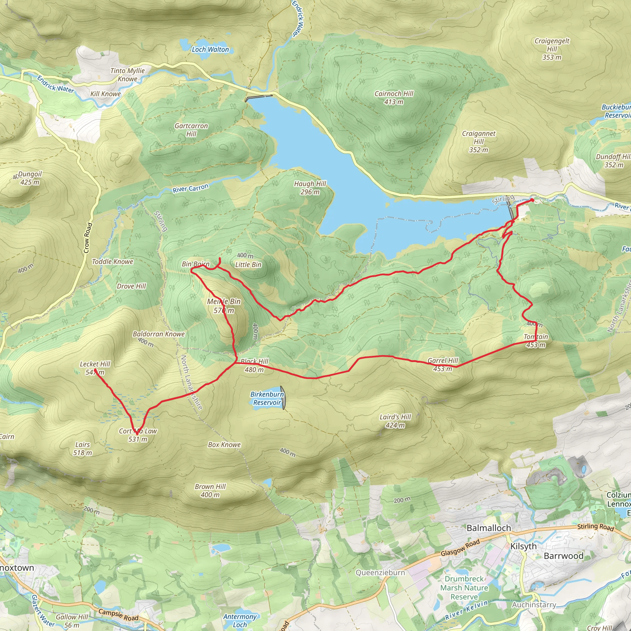 Meikle Bin Loop mobile static map