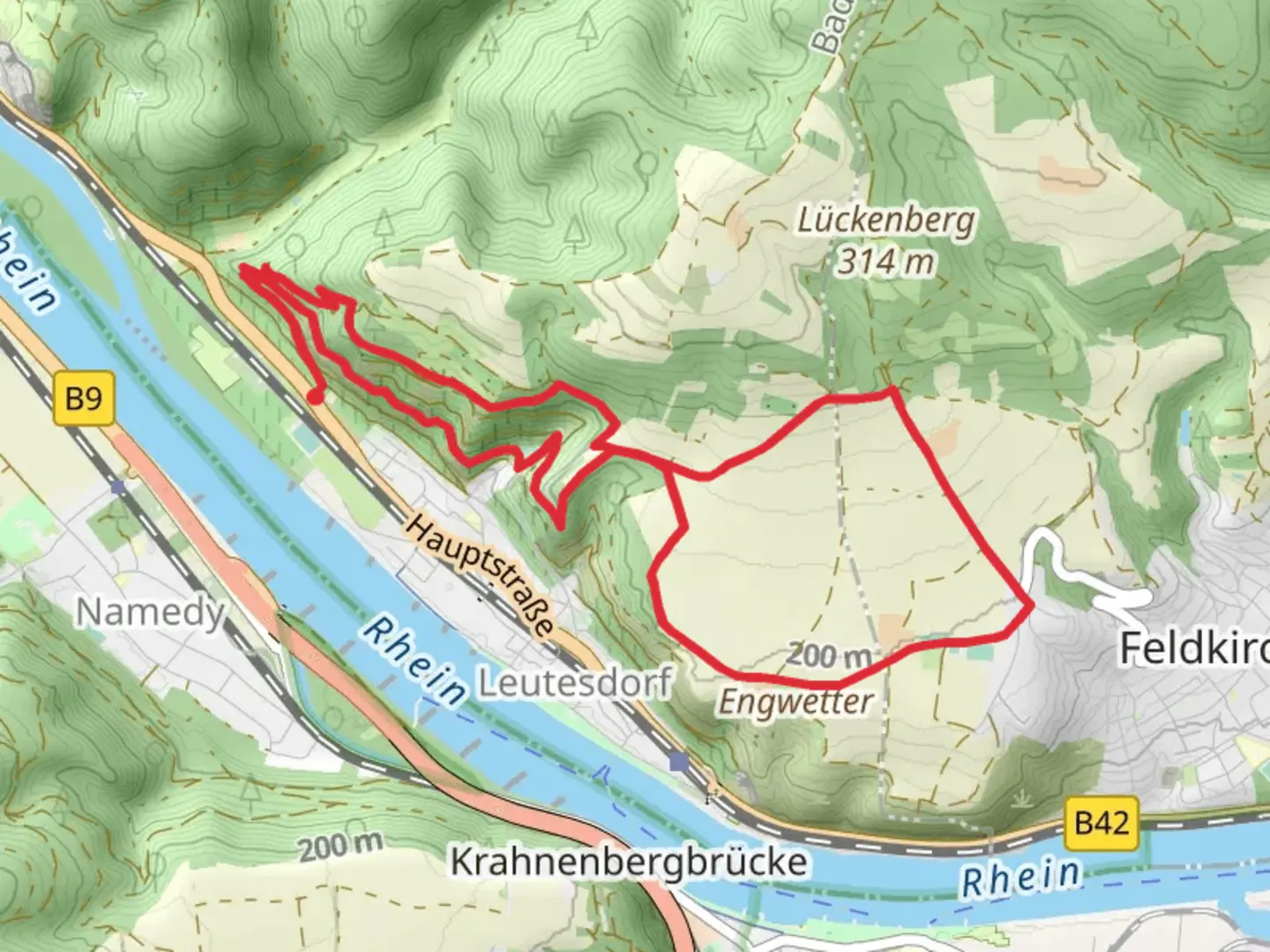 An image depicting the trail Schöne Aussicht Loop and its surrounding area.