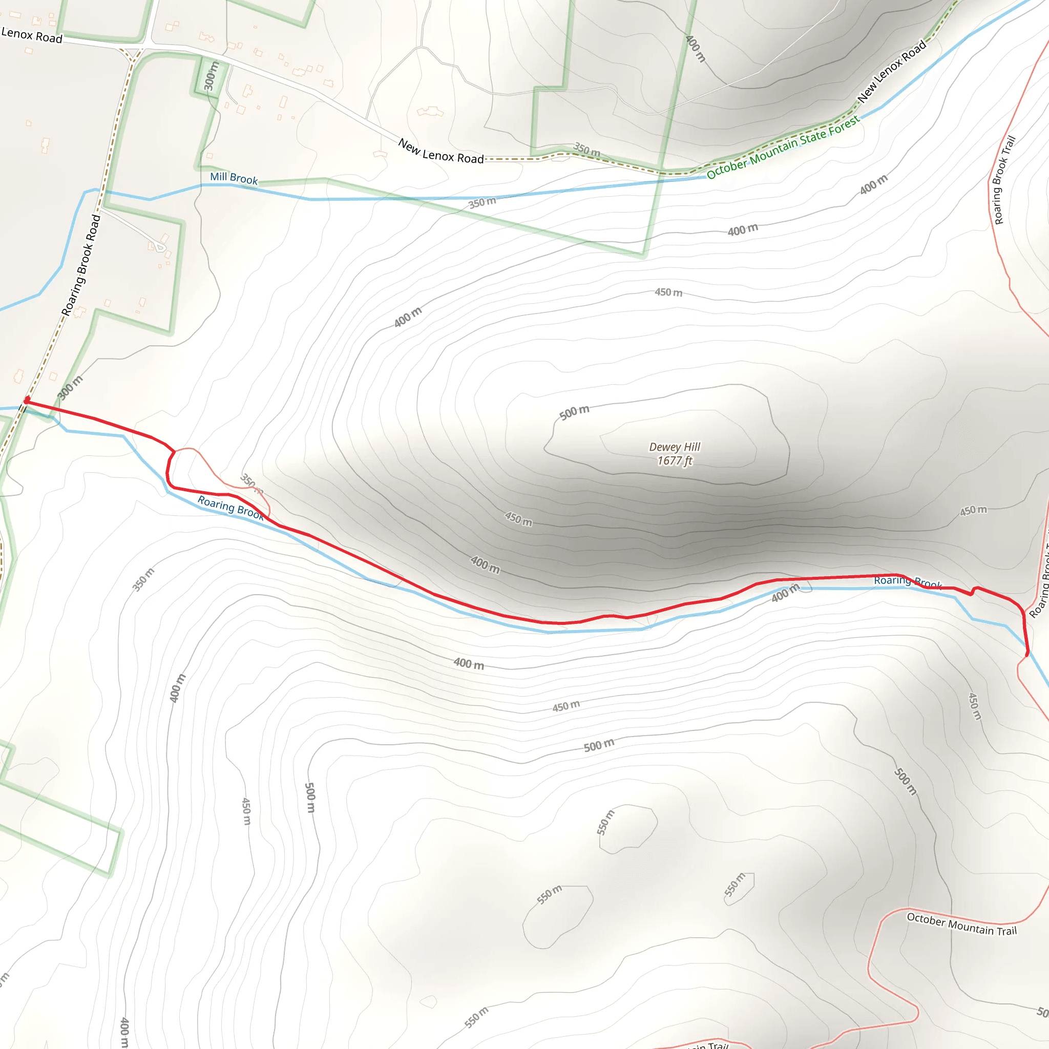 Roaring Brook Trail from Roaring Brook Road mobile static map