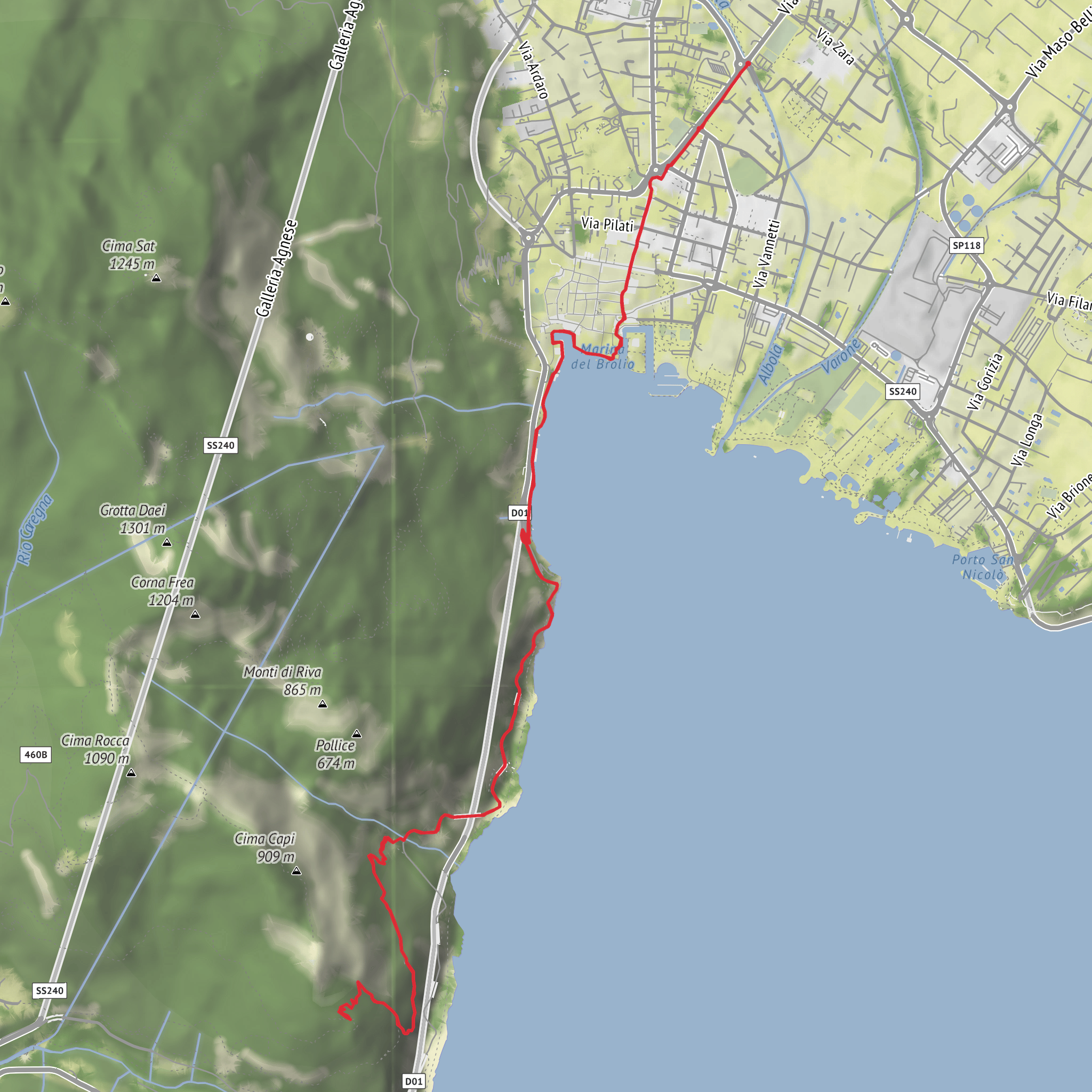 Riva Del Garda Ponale Route mobile static map
