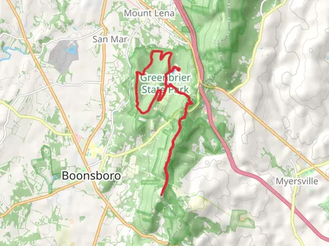 Greenbrier Lake to Monument Knob