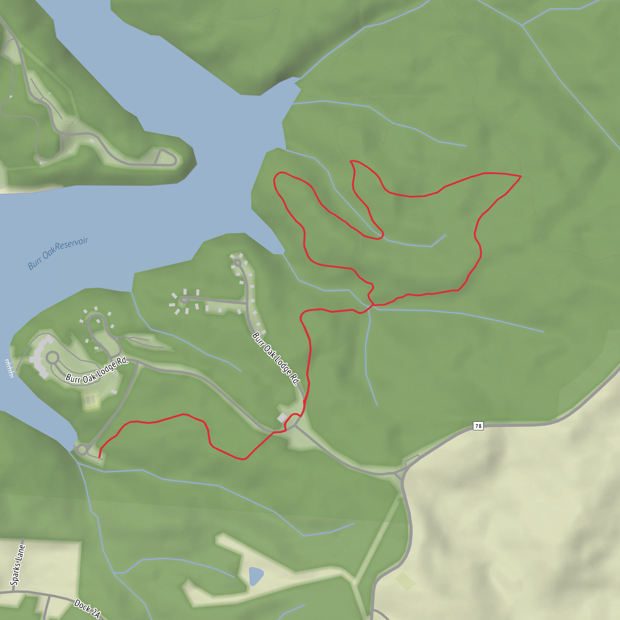 Burr Lake via Buckeye Loop mobile static map