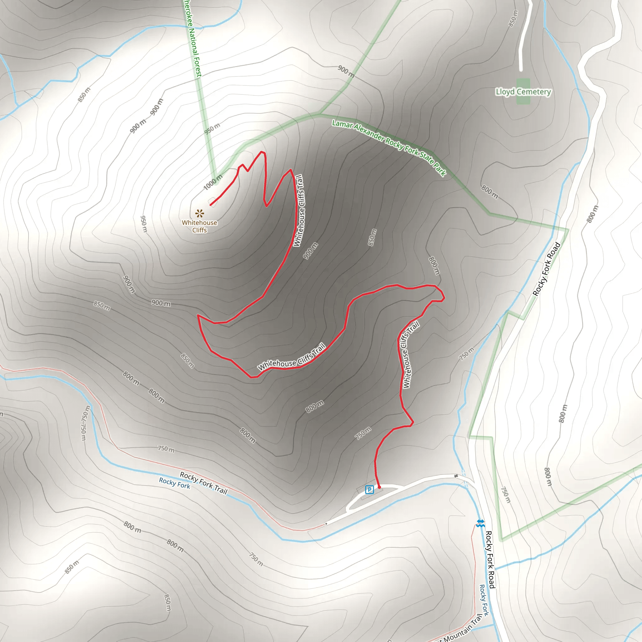 Whitehouse Cliffs Trail mobile static map