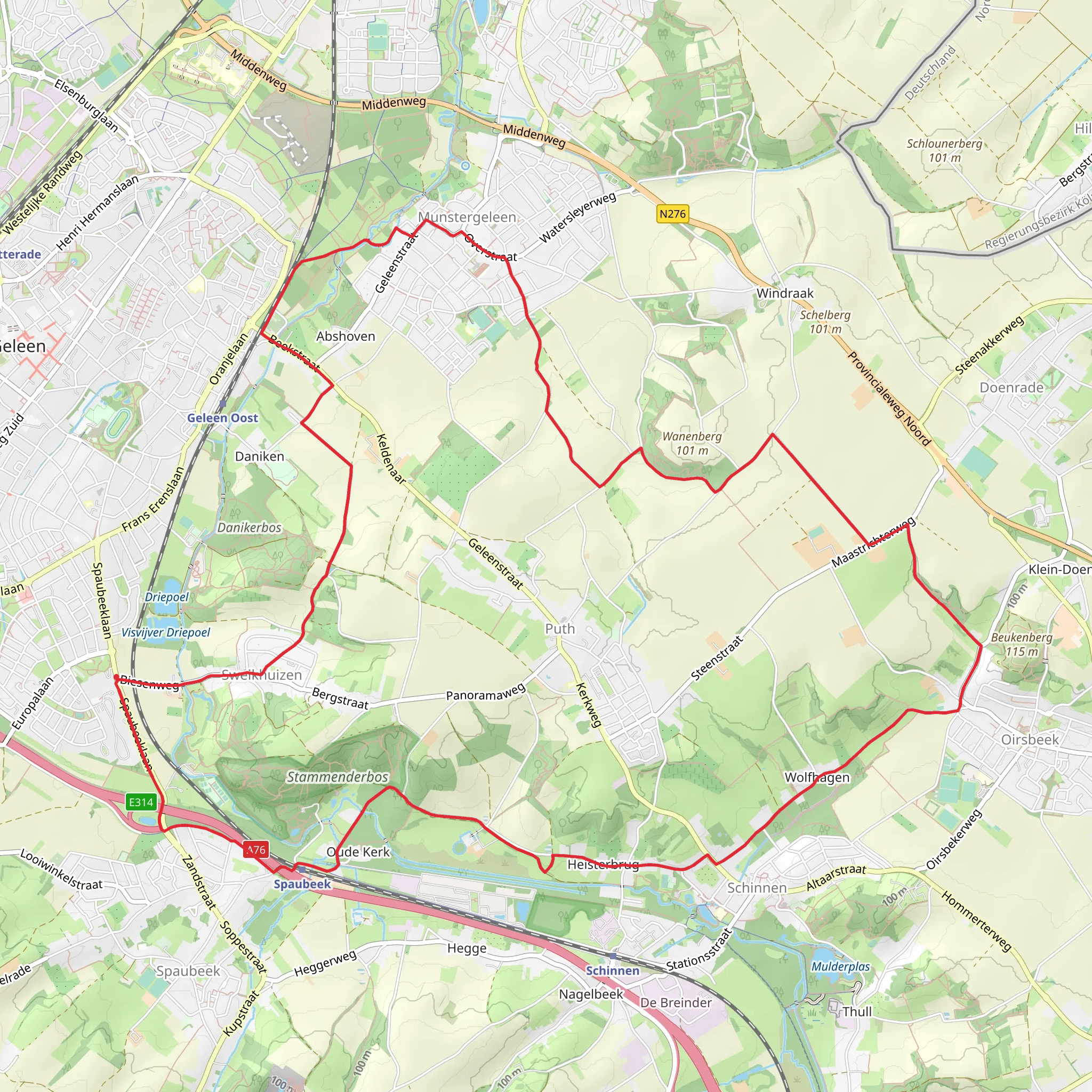 Pater Karel Weg and Schinnen Sanikerberg Route mobile static map