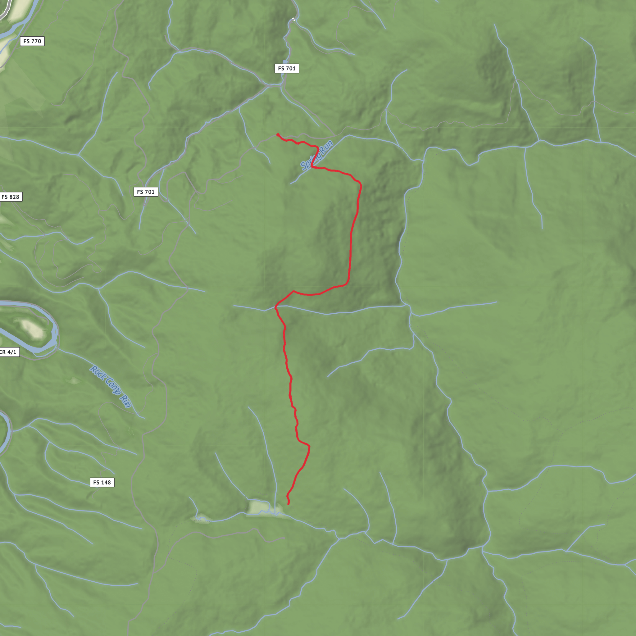 Turkey Run Trail mobile static map