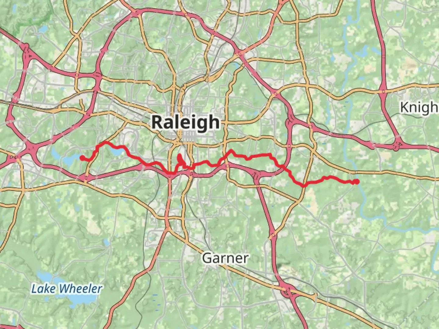 An image depicting the trail Walnut Creek Greenway and its surrounding area.