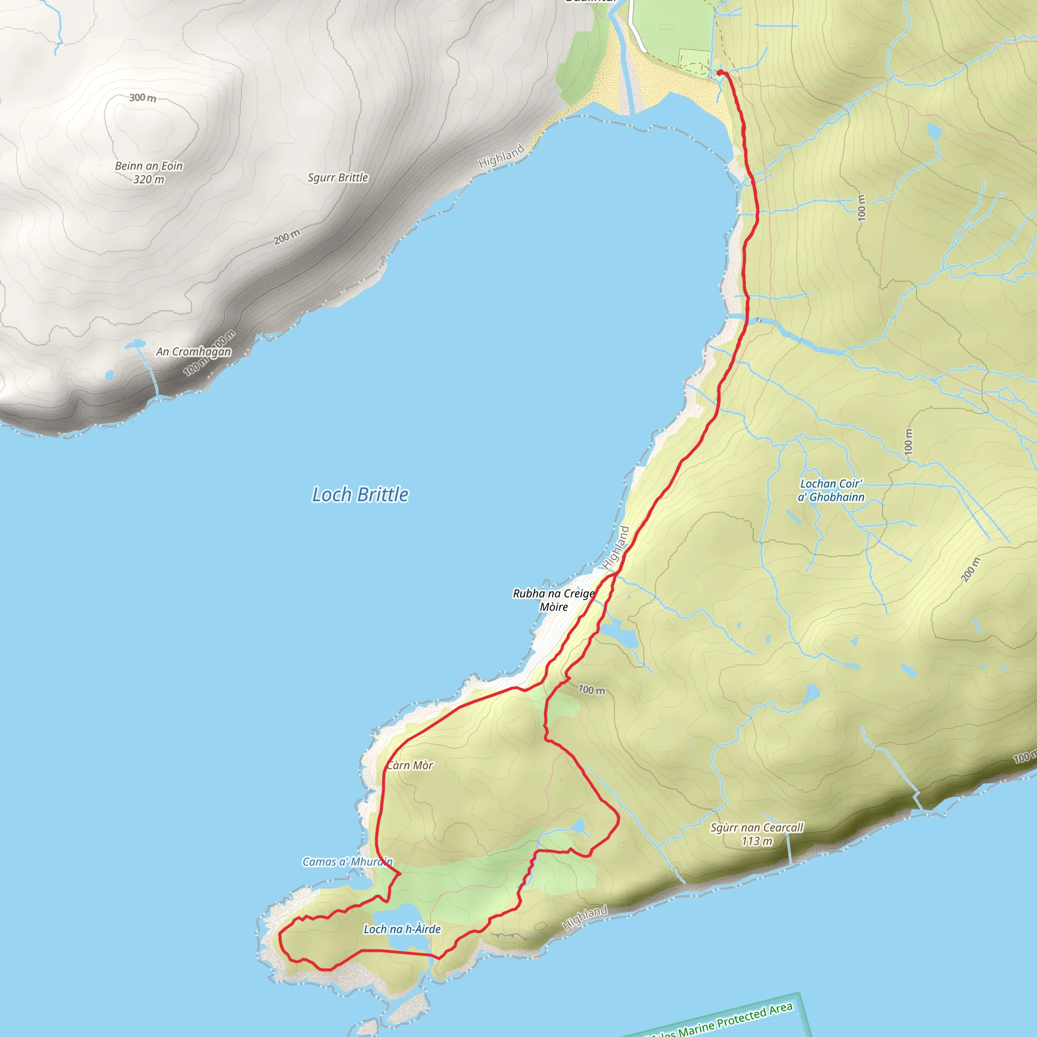 Rubh' an Dùnain Loop mobile static map